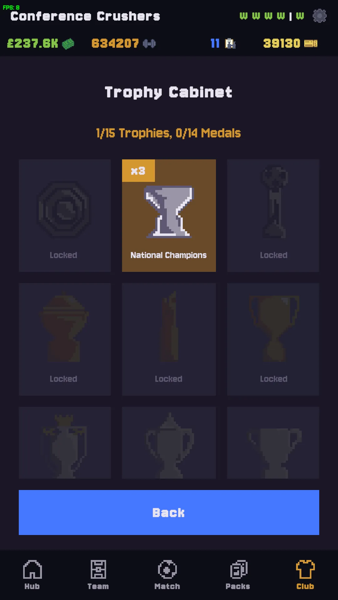 Pocket XI &mdash; trophy cabinet